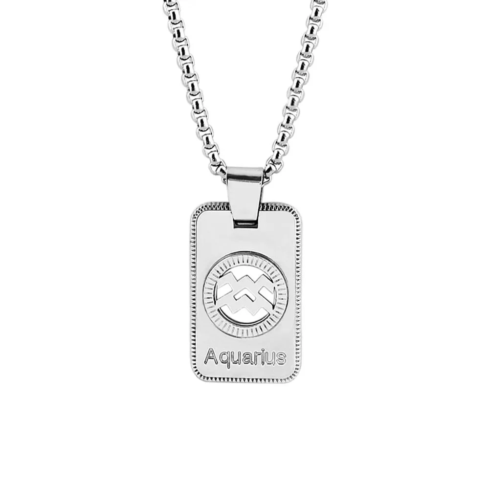 Ожерелья из нержавеющей стали мужские Древо жизни кулон титановой 12 зодиака
