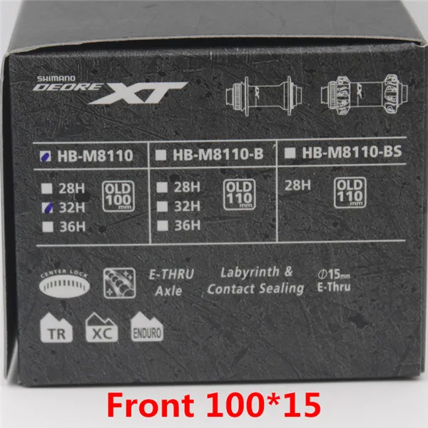 Front15 100mm 32H SHIMANO M8100 M8110 M8130 DEORE XT 12S Freehub Micro Spline BOOST F15 HB-M8110-B старый 148 мм 157 мм R12 FH-M8110-B 32H E-THRU концентратор - Цвет: Front15 100mm 32H