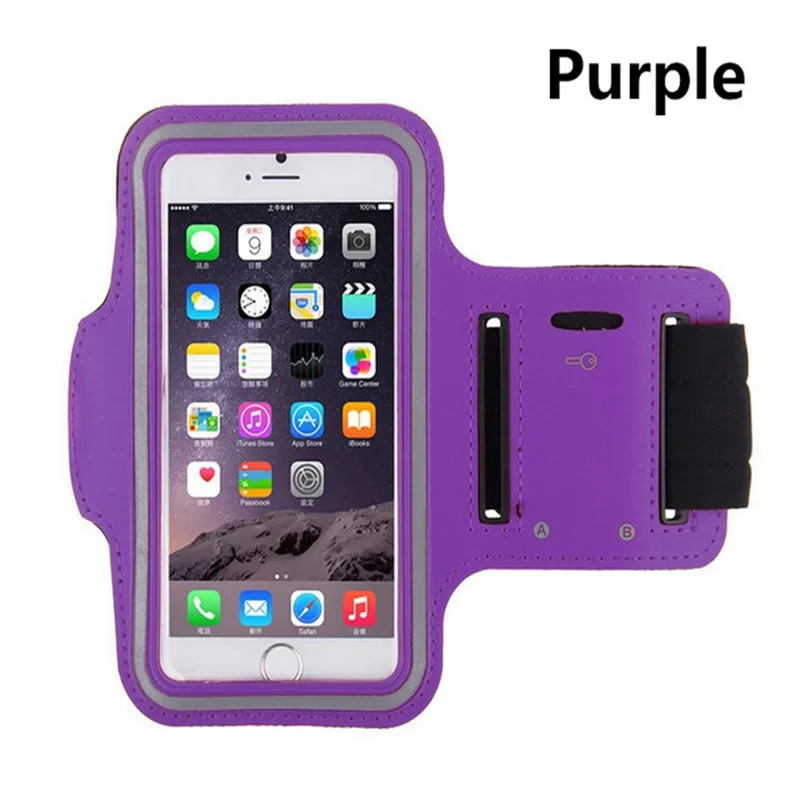 Waterproof Running Gym Sport Armband Case Pouch Cover for Xiaomi Mi 9T Pro Redmi K20 Note 7 Sports Arm Band 4.5/4.7/5.5/6.3inch - Цвет: Purple