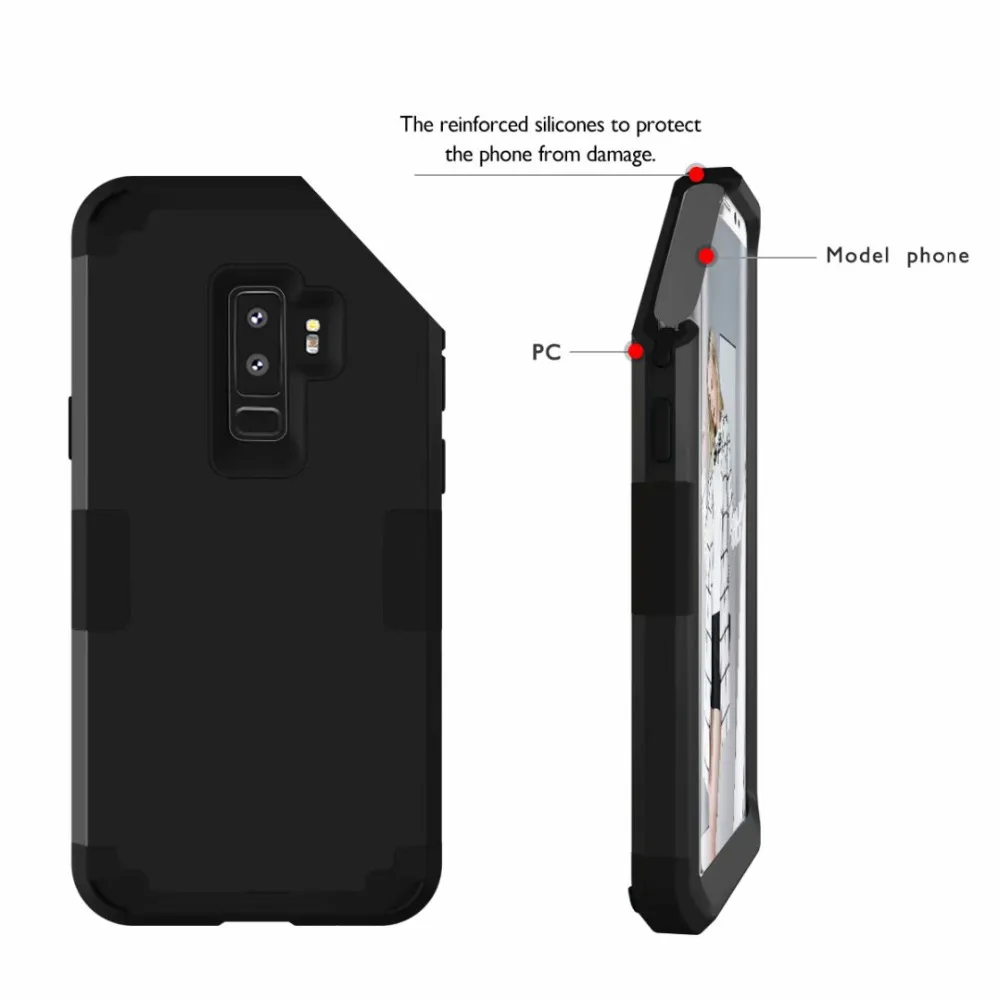 S9 Case Hybrid Shockproof Phone For Samsung S9Plus S8 S8Plus Note8 Coque 3in 1 Full Protective Hard Back Cover | Мобильные телефоны