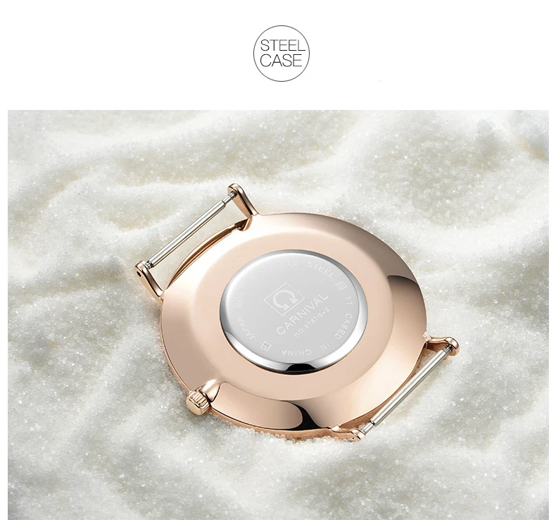 Карнавал мужские часы Топ бренд класса люкс ультра тонкие кварцевые для мужчин