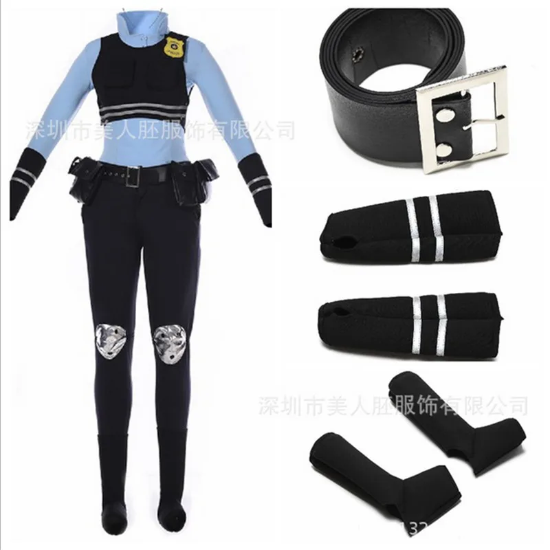 Высокое качество Банни COS полиция костюм Косплэй зверополис Джуди кролик Костюмы