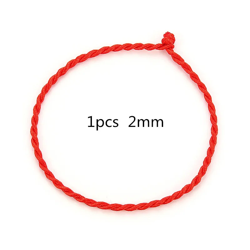 1pcs 2mm 1 лот красный веревочный плетеный браслет ручной работы традиционный китайский узел восковой струны подарочные браслеты и ювелирные изделия для женщин и мужчин - Окраска металла: 1pcs 2mm
