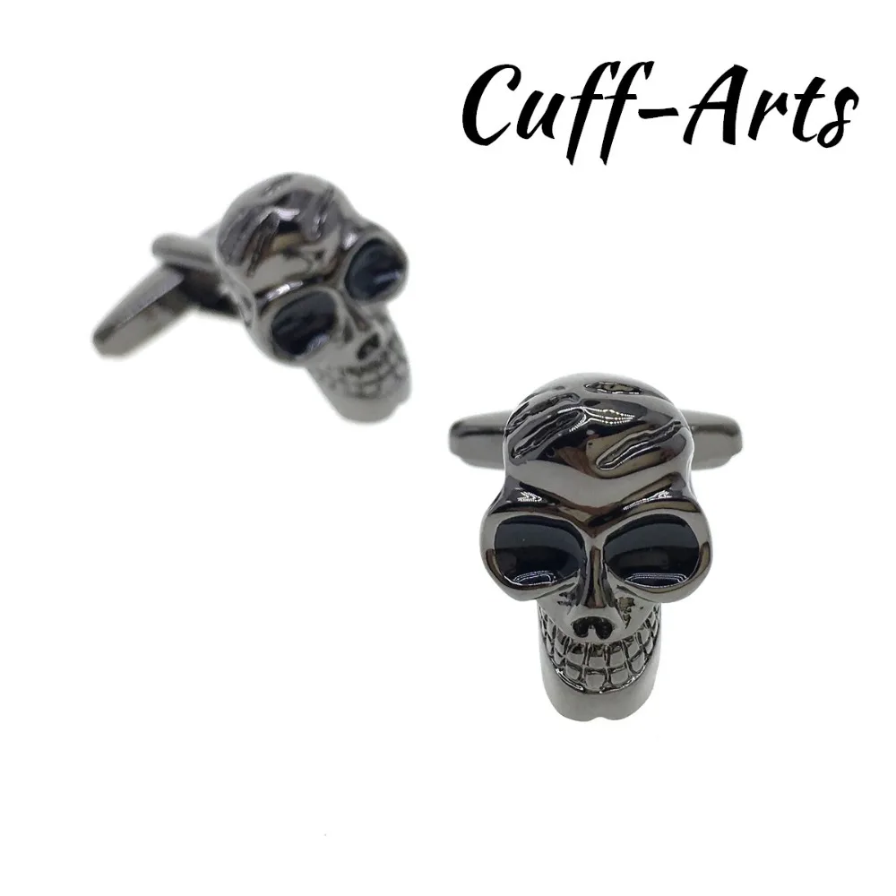 

Cuff links for Mens Black Skull Cufflinks High Quality Mens Cufflinks Gifts for Men Shirt Cuff links by Cuffarts C10195