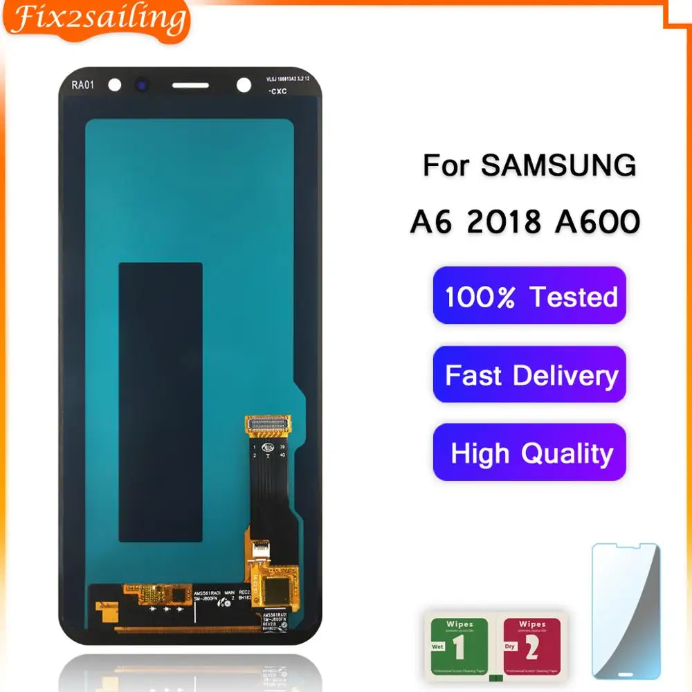ЖК-дисплей для Samsung Galaxy A6 2018 A600F A600FN AMOLED сенсорный экран дигитайзер в сборе Замена