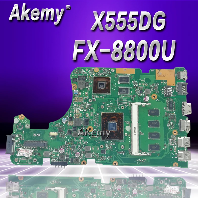 

Akemy X555DG X555YI laptop motherboard For Asus X555D A555D X555DG X555Y K555D motherboard Fx-8800 4GB RAM