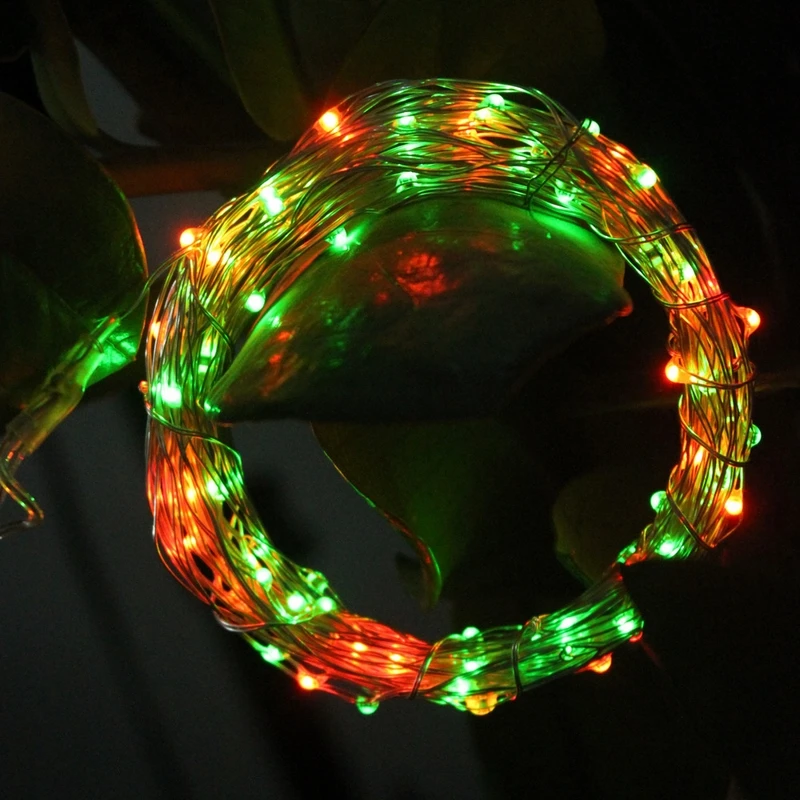 100 led Солнечный светодиодный светильник светодиодная медная проволока 10 м