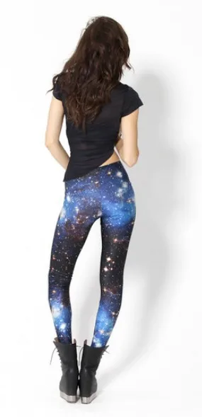 HOT! SP-032 Women Galaxy Pants Space Leggings Black Milk Punk Plus Size FREE SHIPPING Drop Shipping | Женская одежда