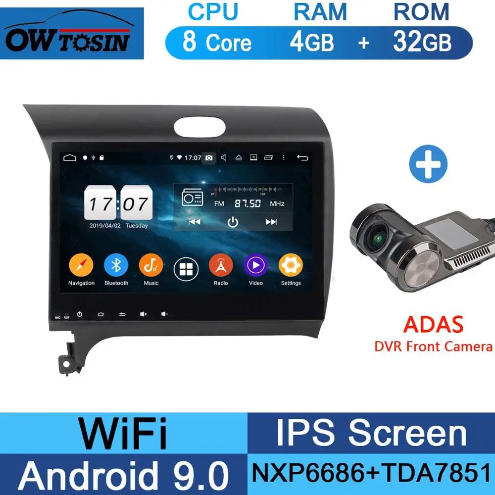 10," ips 8 ядерный 4G+ 64G Android 9,0 автомобильный мультимедийный плеер для Kia K3 Forte Cerato 3 2013 gps Радио Parrot BT - Цвет: 32G Adas Camera