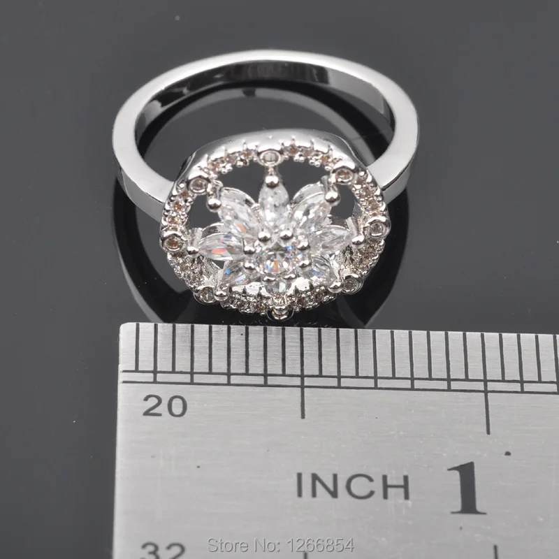 Рождественские подарки идеальный белый фианит для женщин Посеребренные