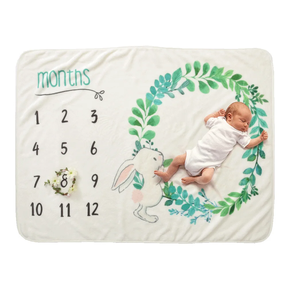 D Baby Milestone пеленки-одеяла обертывание новорожденных Фланелевое милое одеяло для