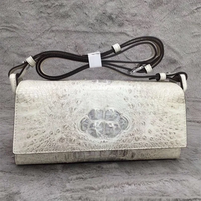 Женская сумка мессенджер из натуральной кожи крокодила|Сумки с ручками| |