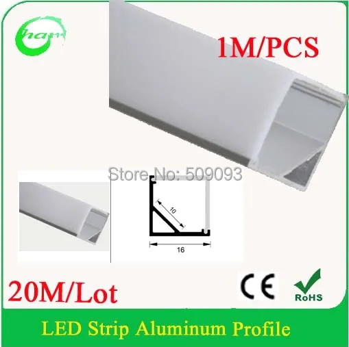 Алюминиевый угловой профиль для ширины до 10 мм 20 м/лот треугольная форма 1616 3528/5050