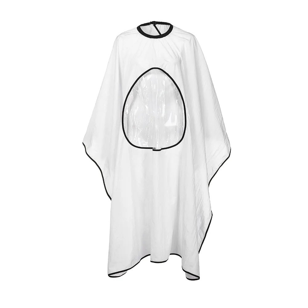 Cloak Hair Cutting White Polyester Waterproof Water droplet perspective Elastic collar Cape Hairdressing Hairdresser June10 | Красота и