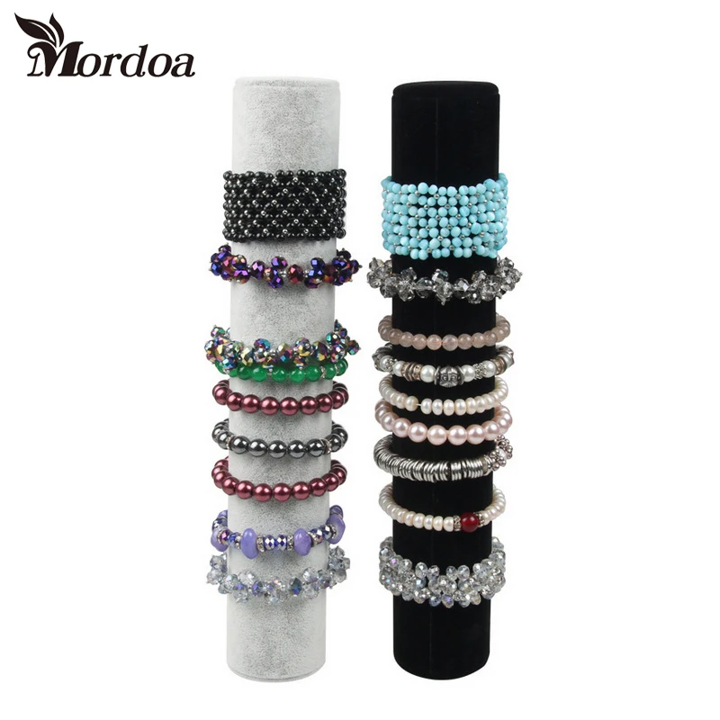 Лидер продаж черный или серый бархатный держатель для браслета Mordoa ювелирные