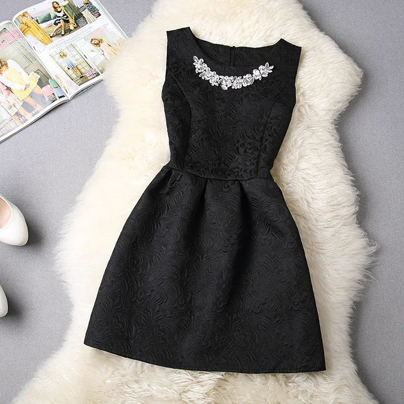 Женское платье с круглым вырезом без рукавов новинка весны-лета 2019 | Женская