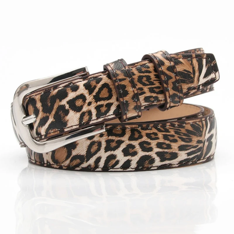 Leopard Женские ремни из искусственной кожи с золотой металлической пряжкой, новые модные женские ремни, женские ремни - Цвет: Leopard