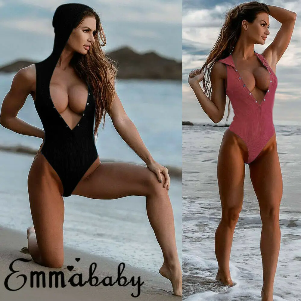 Модный Цельный боди с капюшоном для женщин и девушек женский купальный костюм