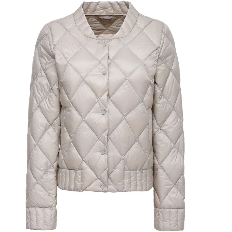 

Stand collar short design white duck down jackets women ultra thin light weight down coats plus size 2019 autumn winter