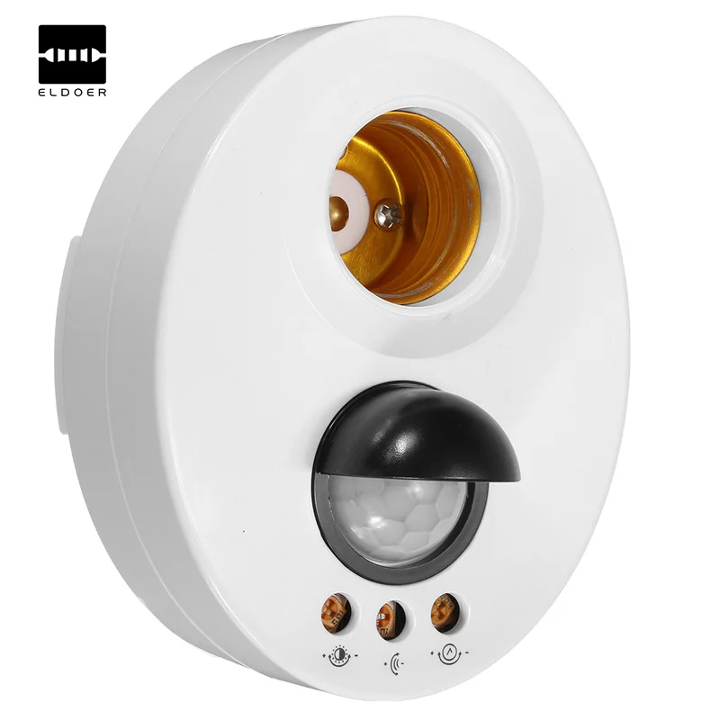 E27 Инфракрасный датчик движения PIR Регулируемая задержка Индукционная лампа