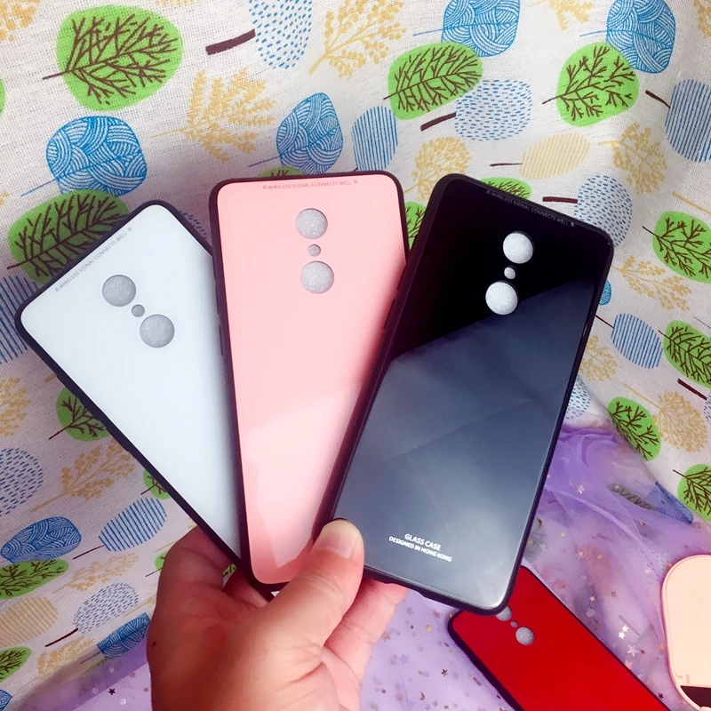 Luxury Tempered Glass Case for Xiaomi Redmi 6A Hard Back Shell Soft TPU Bumper Phone 6 Cover |