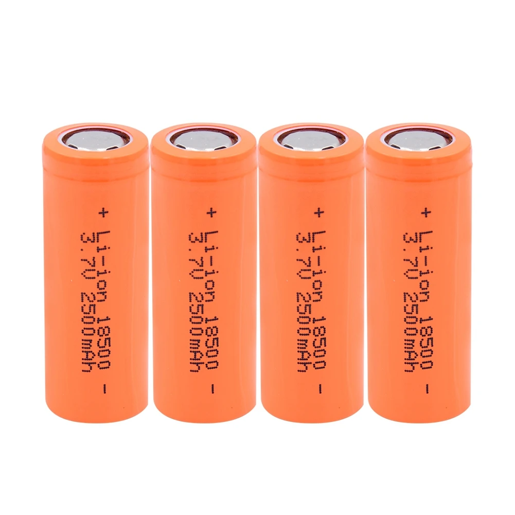 4 PCS Перезаряжаемая 18500 литиевая батарея 3,7 V 2500mAh Блок питания для электронной сигареты с высоким разрядом большой емкости тока для фонарь-игрушки - Цвет: 4 PCS