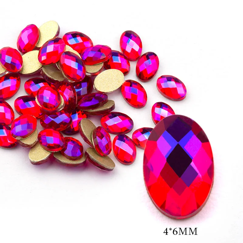 4x6mm egg Светильник Сиам АВ 20 шт./пакет Мода Стекло одежда с камнями украшения с украшением в виде кристаллов полимерные Стразы плоские с оборота бусины для свадьбы личность дизайнерское бисерное - Цвет: 4x6mm egg