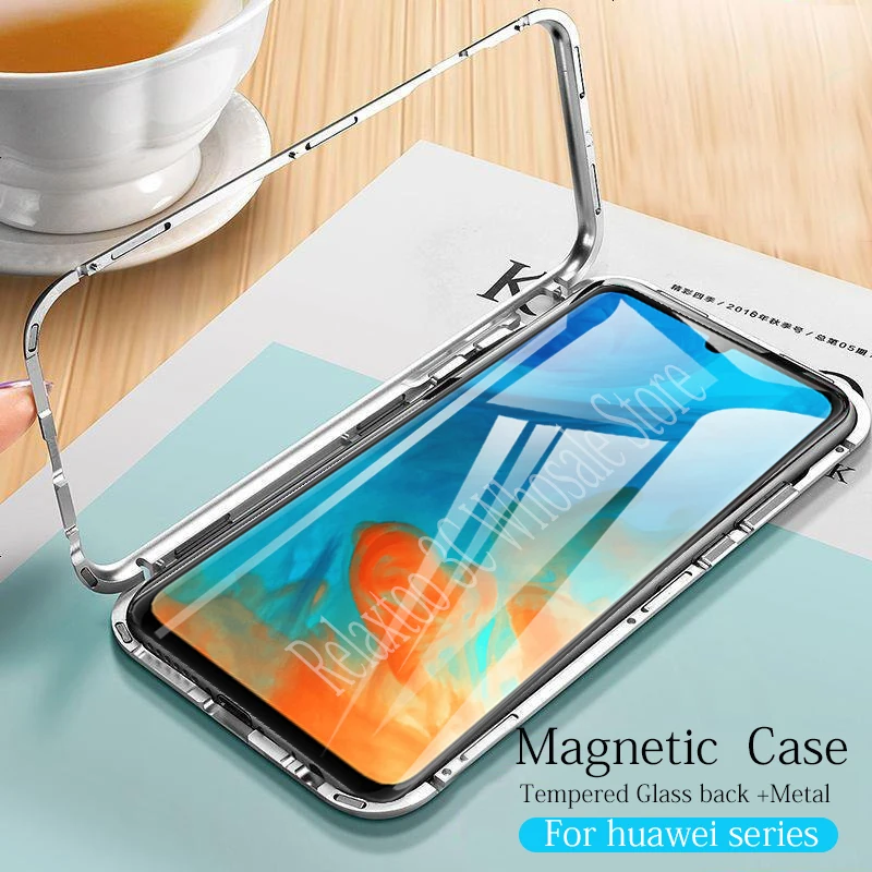 Магнитный чехол для телефона huawei p30 pro p20 lite late life mate 20 20X стеклянная задняя крышка для honor 10 светильник 8x Магнитный чехол s флип-чехол