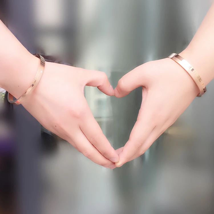 Endless Love Vintage Crystal Couple Bangle Titanium Rose Gold Silver Plated Birthday Gift Woman Jewelry Free Shipping Never Fade | Украшения