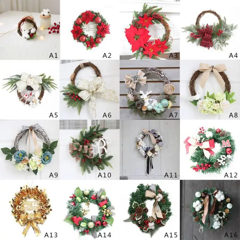 Рождественский венок украшение для дома дверной настенный орнамент гирлянда