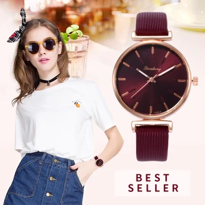 Часы наручные женские кварцевые с кожаным ремешком, модные роскошные брендовые известные повседневные аналоговые, подарок