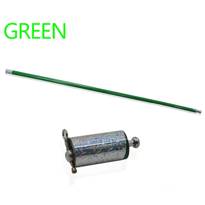 green 1 шт., длина 110 см, появляющаяся трость(доступно много цветов), профессиональный волшебник, волшебные трюки, сценическая, уличная, металлическая волшебная палочка - Цвет: green