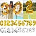 Золотое серебряное число воздушный шар из фольги цифры Гелиевый шар День рождения Свадебные украшения надувной воздушный воздушные цифры