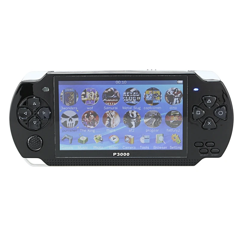 Черный 4,3 дюймов портативная игровая консоль 8 Гб портативная видеоигра Встроенная 10000 Бесплатные классические игры Поддержка Mp3/4 US Plug - Цвет: Черный