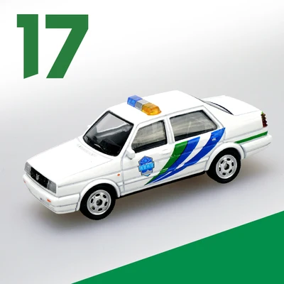 17 Моделирование 1: 64 Jetta Elan Wuling Hongguang Gold Cup, городское управление, Полицейская машина 01-24 модель автомобиля из сплава - Цвет: 17