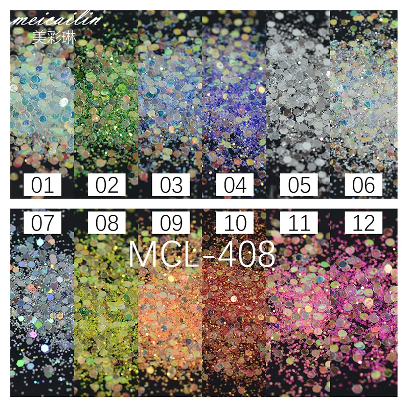 12 банок/набор блестящие 3d-блестки для ногтей | Красота и здоровье