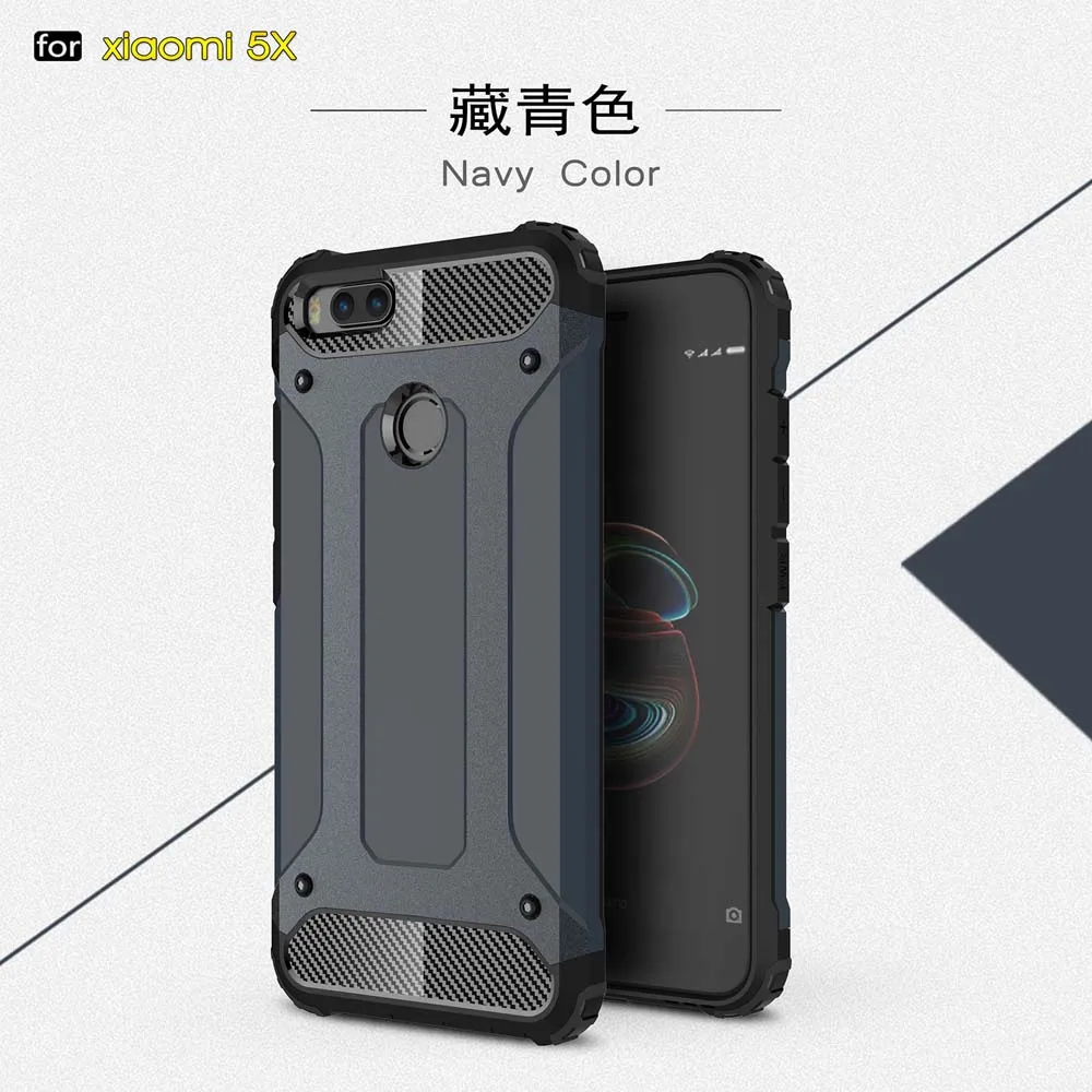 Противоударный чехол-броня Coque 5,5 для Xiaomi mi A1 чехол для Xiaomi mi A1 5X mi 5X mi A1 телефона чехол-лента на заднюю панель - Цвет: Navy