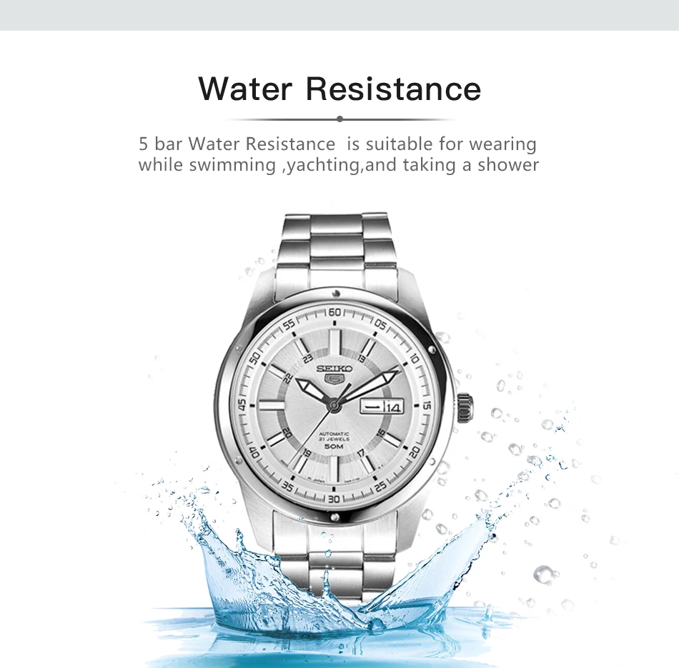 Seiko 5 оригинальные мужские часы модные деловые часы водонепроницаемые светящиеся мужские наручные часы
