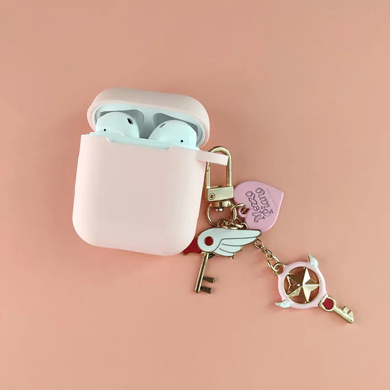 Роскошный милый Декор с кошкой розовый Силиконовый чехол для Apple Airpods чехол Аксессуары Bluetooth наушники защитная крышка брелок с фигурками из мультфильмов
