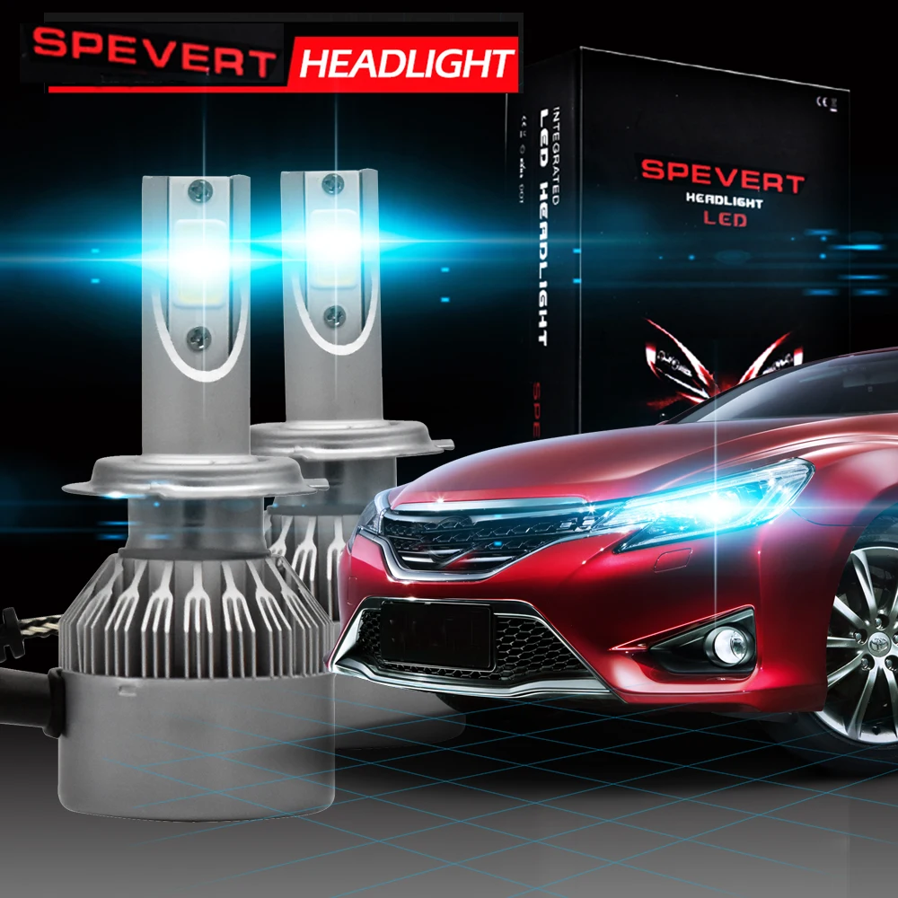 SPEVERT 110W 20000LM D1S/D3S D2S/D4S H1 H7 H8/H9/H11 H15 H4 с двумя типами света COB Светодиодный фар