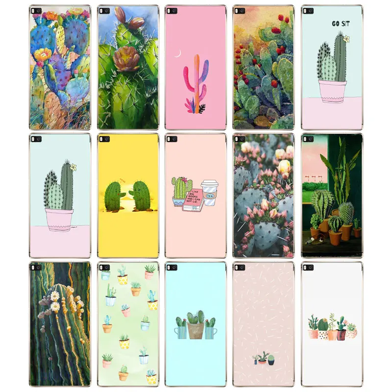 DREAMFOX M150 Мягкий силиконовый чехол из ТПУ с изображением цветка кактуса для Huawei P8 P9