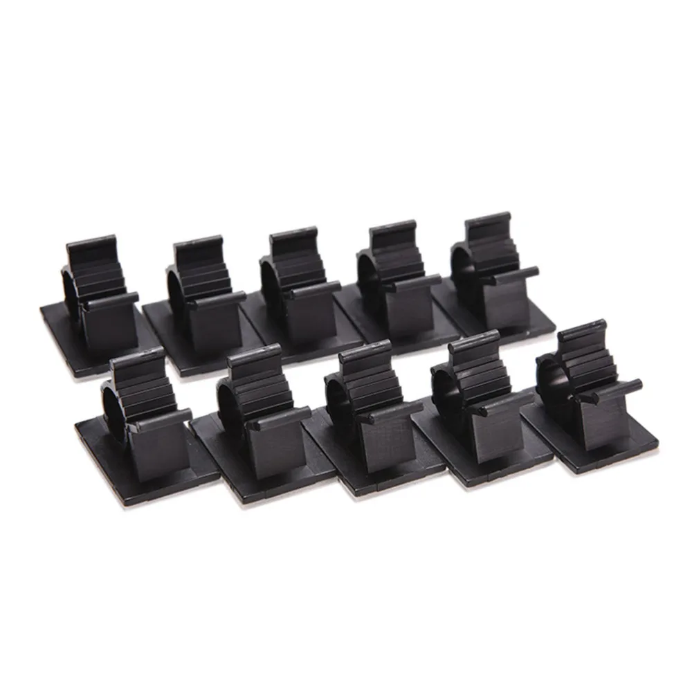 

10PCS 25mm Circle Self Adhesive Sticky Fixed Mount Base Adjustable Wire Harness Clamp Cable Clip