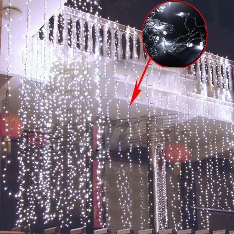 Штепсельная Вилка европейского стандарта светодиодная гирлянда занавеска лампа