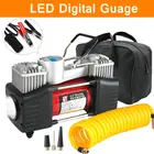 Воздушный насос высокого давления, 12 В, воздушный компрессор для автомобильных шин, домашний портативный надувной насос с двойным цилиндром, светодиодный цифровой насос