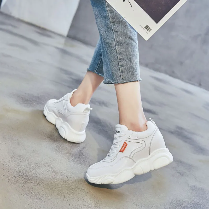 Женская обувь визуально увеличивающая рост женские кроссовки на толстой подошве