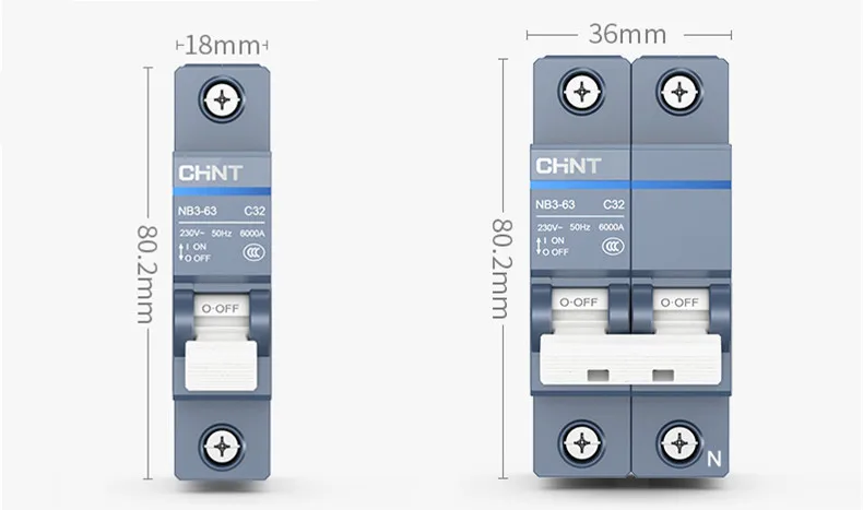 CHINT мини воздушный выключатель 230V NB3 63 1P 10A 16A 20A 25A 32A 40A 63A защиты дома