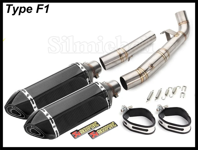 Type F1 Выхлопной побег на мотоцикле Kawasaki Z1000 2007 2008 2009 глушитель выхлопа выхлопной трубы Системы с соединительной трубы - Цвет: Type F1