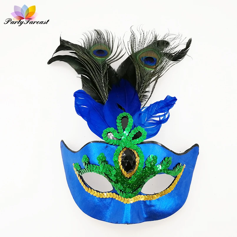 PF Сексуальная Павлин Маски для век ПВХ Перо Бал Маска Для женщин Обувь девочек