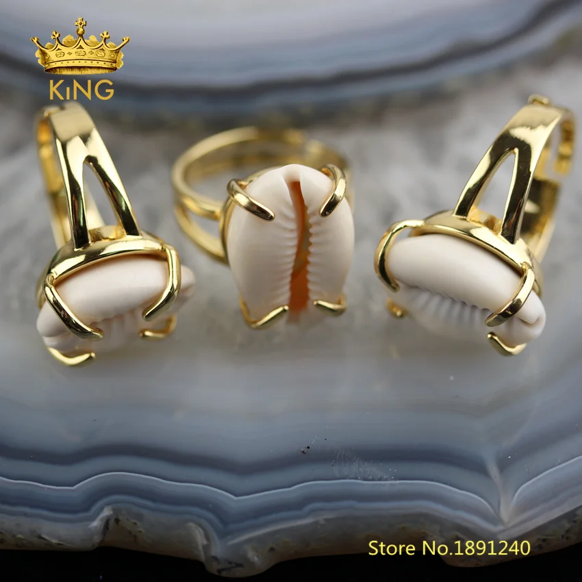 5 шт. кольцо Cowry регулируемое с искусственным ракушкой ювелирные изделия из