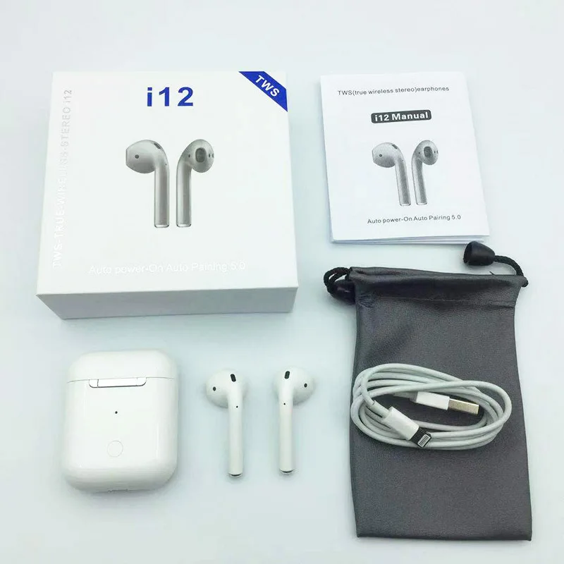 I12 TWS мини наушники Bluetooth беспроводные v5.0 гарнитура сенсорные бинауральные звонки